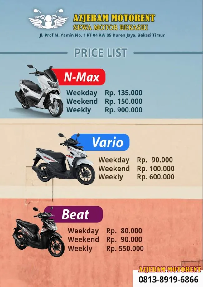 Azjebam Motorent Sewa Motor Bekasi - Photo by Google